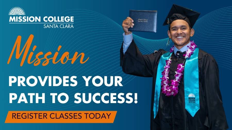 Latino grad holds diploma, wears cap and gown.