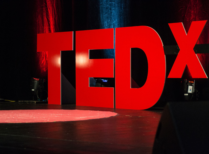 TEDx sign in arena